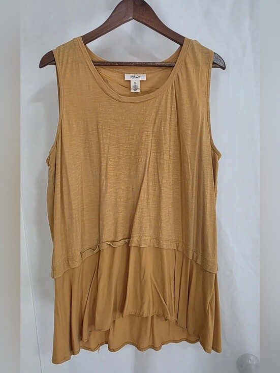 Style & Co. Tops - Style & Co. Layered Sleeveless Tunic Tank in Mustard